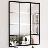  Zidno ogledalo crno 80 x 60 cm metalno Cijene