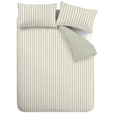 Zelena/krem pamučna posteljina za bračni krevet 200x200 cm Hampton Stripe –