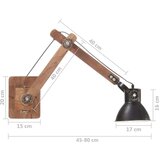 vidaXL Zidna svjetiljka u industrijskom stilu crna okrugla E27 | shoptok.hr