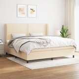 vidaXL Krevet s oprugama i madracem krem 200 x 200 cm od tkanine Cijene