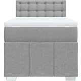 vidaXL Box spring postelja z vzmetnico svetlo siva 90x190 cm blago | Shoptok.si