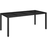  9-dijelni vrtni blagovaonski set s jastucima crni od poliratana Crna 190 cm table length | shoptok.hr