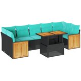  10-dijelni set vrtnih sofa s jastucima crni poliratana bagrem | shoptok.hr