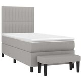  Box spring postelja z vzmetnico svetlo siva 80x200 cm blago, (20901656) | Shoptok.si