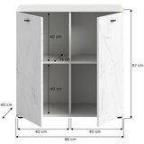 MID.YOU Komoda Stone, Bela, Imitacija Marmorja | Shoptok.si