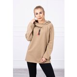 Kesi Tunic with zipper on hood Oversize camel Cijene