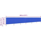  Vjetrobran sa 6 panela od tkanine 800 x 160 cm azurno plavi | Eponuda.com