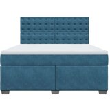 vidaXL Box spring postelja z vzmetnico modra 180x200 cm žamet | Shoptok.si