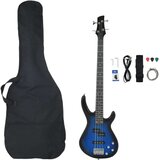 vidaXL Električna bas gitara za početnike s torbom plavo-crna 4/4 46 Cijene