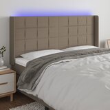 LED uzglavlje smeđesivo 203 x 16 x 118/128 cm od tkanine | shoptok.hr