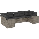 Maison Chic Seti vrtnega pohištva - Vrtna garnitura - Vrtni pohištvo set 7-delna z blazinami siv poli ratan, (21802350) | Shoptok.si