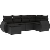  6-dijelni set vrtnih sofa s jastucima crni od poliratana | shoptok.hr