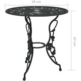  3-dijelni bistro set od lijevanog aluminija crni | Eponuda.com