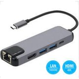 Fast Asia Adapter-konvertor TIP-C na HDMI + 2xUSB 3.0 + TIP C + RJ45 | Eponuda.com
