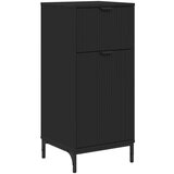 vidaXL Set namještaja za kupaonicu Zidne Crna Inženjersko drvo, Metal | shoptok.hr