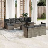 vidaXL 11-dijelni set vrtnih sofa od poliratana s jastucima sivi | shoptok.hr