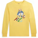 Polo Ralph Lauren Otroška bombažna majica z dolgimi rokavi rumena barva