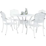  5-delni jedilni set za vrt iz belega aluminija, (22015279) | Shoptok.si