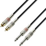 Adam Hall Kabel Double Line\, 3 m\, črn\, 2 x moški cinch konektor/2 x 6\,3 mm moški banana konektor K3TPC0300 (20429701) | Shoptok.si