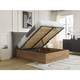 Bobochic Paris Sivi/smeđe-sivi podstavljeni tapecirani/od iverice bračni krevet s prostorom za odlaganje s podnicom 160x200 cm Charlie – | shoptok.hr