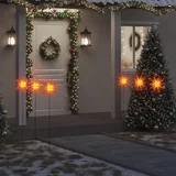 vidaXL Božićna svjetla sa šiljcima 3 kom LED sklopiva crvena 35 cm