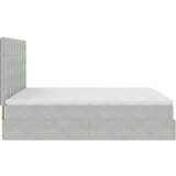 vidaXL Otomanski posteljni okvir z vzmetnicami siv 160x200 cm žamet | Shoptok.si