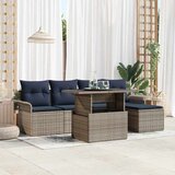  Vrtna sedežna garnitura z blazino 6 pcs Siva poli ratan, (5000144761) | Shoptok.si