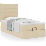 vidaXL Otomanski posteljni okvir z vzmetnico krem 80x200 cm blago, (21610200) | Shoptok.si