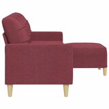  Trosjed s tabureom crvena boja vina 210 cm od tkanine | shoptok.hr