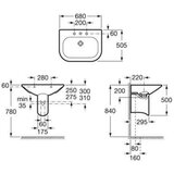 Roca A327640000 Nexo 68 x 50,5 cm keramični umivalnik z odprtino za armaturo | Shoptok.si