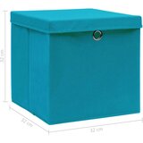  Kutije za pohranu s poklopcima 4 kom svjetloplave 32x32x32 cm | shoptok.hr