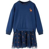  Dječja haljina s dugim rukavima modra 128 | shoptok.hr