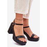 Boto Eco Leather Heeled Sandals Black Lillita | shoptok.hr