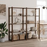 vidaXL Stojalo za shranjevanje 8-nadstropno črno 170x38x170cm borovina | Shoptok.si
