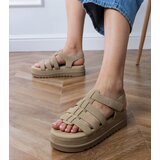 Gemre Dark beige gladiator platform sandals Hartos | ePonuda.com