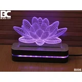 3D lampa jednobojna - lotus ( B006 )