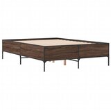  Okvir za krevet smeđi hrast 135x190cm konstruirano drvo i metal | shoptok.hr