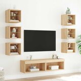  8-dijelni zidni TV elementi s LED svjetlima boja hrasta drveni | shoptok.hr