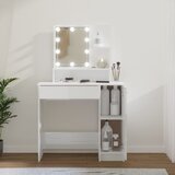 vidaXL Toaletni stolić s LED Bijela visokog sjaja 86,5x35x136 cm Cijene