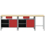  Set radnog stola 3 pcs Crna i Siva Čelik s prahom premazan | Eponuda.ba