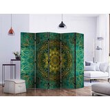 Artgeist PARAVAN 225/172/3 cm turkizna, zlate barve | Shoptok.si