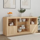  Komoda s LED svjetlima boja hrasta sonome 142,5x37x67 cm | shoptok.hr