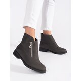 Shelvt Gray flat ankle boots with a zipper | Shoptok.si