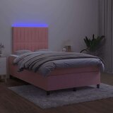  Box spring s madracem LED ružičasti 120x200cm baršunasti | shoptok.hr
