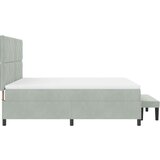 Box Spring Krevet s Madracem i Klupicom Svjetlosiva 180x200 cm Baršun | shoptok.hr