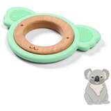 BabyOno silikonsko drvena grickalica za zube Koala, zelena | shoptok.hr