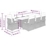 vidaXL vrtna jedilna garnitura 9-delna z blazinami črn poli ratan | Shoptok.si