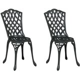  Vrtna stolica 2 pcs Crna 39 x 40 x 87cm Aluminij | shoptok.hr