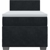 vidaXL Box spring postelja z vzmetnico črn 90x190 cm žamet | Shoptok.si