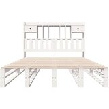 vidaXL Krevet s regalom z knjige bez madraca bijeli 160x200cm borovina | shoptok.hr